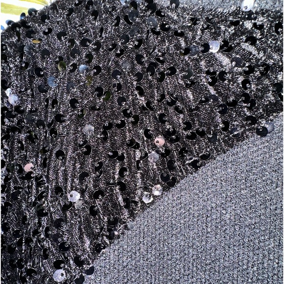 Molly Bracken Women’s Round Neck Tuxedo Sequin Sweater - Picture 4 of 6